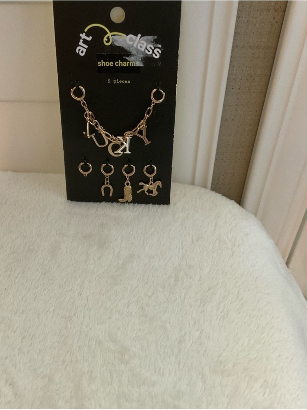 art class Gold Western Letter Shoe Charm Set